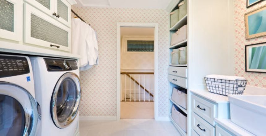 A laundry area